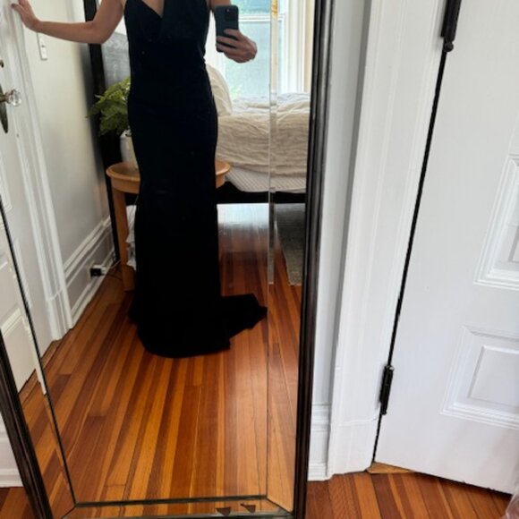 MATICEVSKI - Black asymmetric bead-embellished twill halterneck gown - NWT - Picture 9 of 10